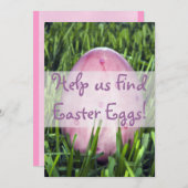 かわいらしいピンクのイースターエッグの休日の招待状 招待状 (正面/裏面)