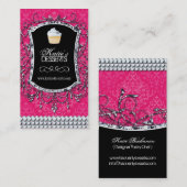 かわいらしいピンクのカップケーキのベーカリーの名刺 名刺 (正面/裏面)