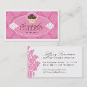 かわいらしいピンクのカップケーキの名刺 名刺 (正面/裏面)