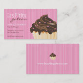 かわいらしいピンクのカップケーキの名刺 名刺 (正面/裏面)