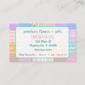 かわいらしいピンクのキルト及び弓名刺 名刺 (正面)