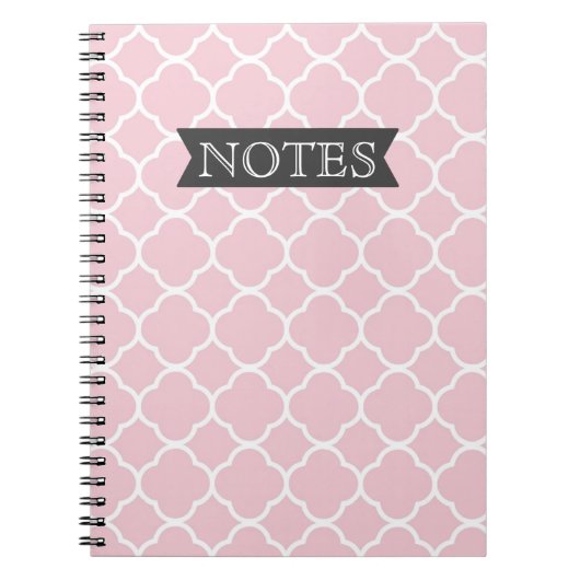 かわいらしいピンクのクローバー ノートブック (正面)