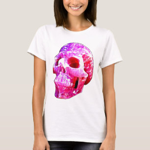 かわいらしいピンクのスカルのTシャツ Tシャツ