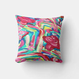 かわいらしいピンクのテラスの枕 クッション