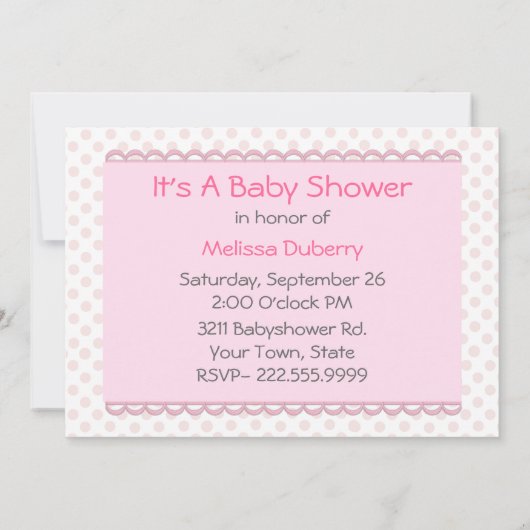 かわいらしいピンクのデイジーのベビーシャワーの招待状 招待状 (裏面)