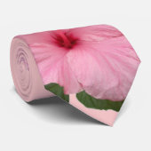 かわいらしいピンクのハイビスカス ネクタイ (ロール)