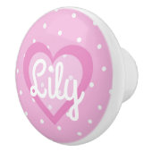 かわいらしいピンクのハート セラミックノブ (右)