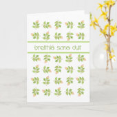 かわいらしいピンクのバラのつぼみのアイルランドのゲール族の誕生日 カード (黄色い花)