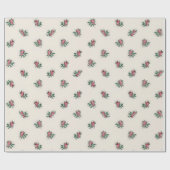 かわいらしいピンクのバラのガーリーなヴィンテージの壁紙パターン ラッピングペーパー (フラット)