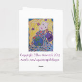 かわいらしいピンクのバラのステンドグラスの挨拶のメッセージカード カード (裏面)