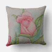 かわいらしいピンクのバラの水彩画のパステルCricketDiane クッション (裏面)