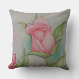 かわいらしいピンクのバラの水彩画のパステルCricketDiane クッション