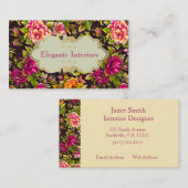 かわいらしいピンクのバラの花の名刺 名刺 (正面/裏面)