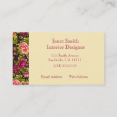 かわいらしいピンクのバラの花の名刺 名刺 (裏面)