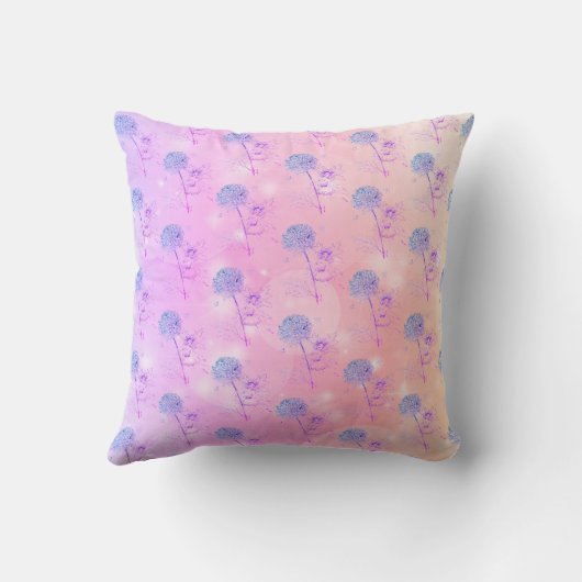 かわいらしいピンクのパステル調の妖精の輝きの第80誕生日 クッション (裏面)