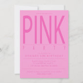 かわいらしいピンクのパーティの招待状 招待状 (正面)