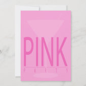 かわいらしいピンクのパーティの招待状 招待状 (裏面)