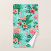 かわいらしいピンクのフラミンゴ バスタオルセット (ハンドタオル)