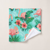 かわいらしいピンクのフラミンゴ バスタオルセット (ウォッシュタオル)