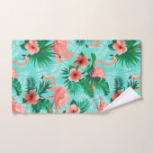 かわいらしいピンクのフラミンゴ バスタオルセット (ハンドタオル)