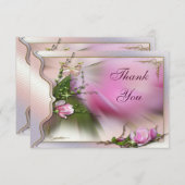 かわいらしいピンクのマグノリアの蝶輝きは感謝していしています サンキューカード (正面/裏面)