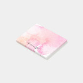 かわいらしいピンクのモモの水彩画 ポストイット (アングル)