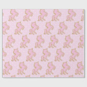 かわいらしいピンクのユニコーンの包装紙 ラッピングペーパー (フラット)