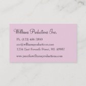 かわいらしいピンクのラベルのリボンの名刺 名刺 (裏面)