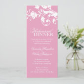 かわいらしいピンクのリハーサルの夕食の招待状 招待状 (スタンド正面)