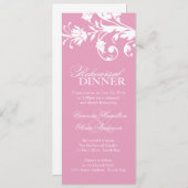 かわいらしいピンクのリハーサルの夕食の招待状 招待状 (正面/裏面)