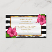 かわいらしいピンクの口紅ビジネス紹介 紹介カード (裏面)