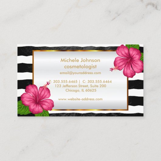 かわいらしいピンクの口紅ビジネス紹介 紹介カード (裏面)