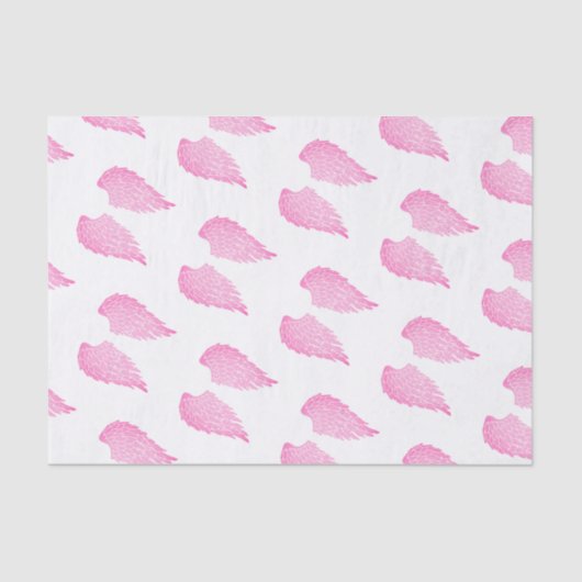 かわいらしいピンクの天使の翼及び白 薄葉紙 (正面)