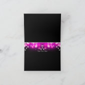 かわいらしいピンクの弓及び輝きのサンキューカード サンキューカード (内部)