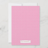 かわいらしいピンクの弾力がある家の誕生日のパーティの招待状 招待状 (裏面)