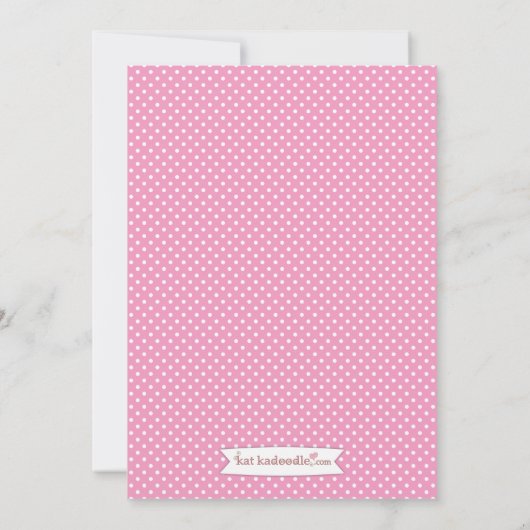 かわいらしいピンクの弾力がある家の誕生日のパーティの招待状 招待状 (裏面)