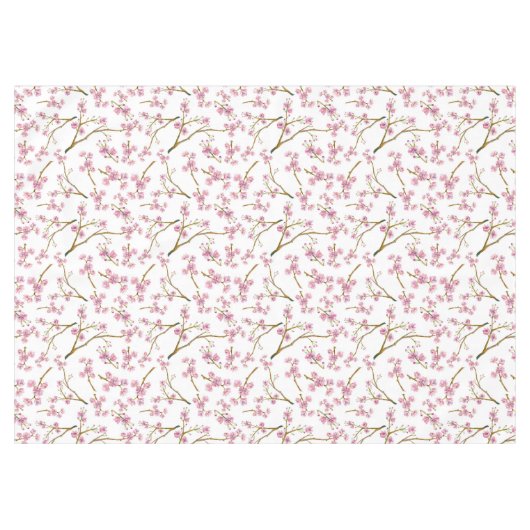 かわいらしいピンクの桜の水彩画パターン テーブルクロス (正面(横))