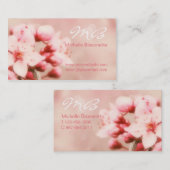 かわいらしいピンクの桜 名刺 (正面/裏面)