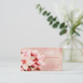 かわいらしいピンクの桜 名刺 (スタンド正面)