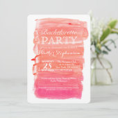 かわいらしいピンクの水彩画のバチェロレッテの招待 招待状 (スタンド正面)