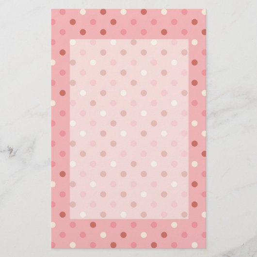 かわいらしいピンクの水玉模様 便箋 (正面)
