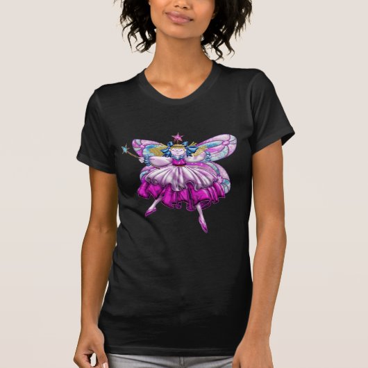 かわいらしいピンクの砂糖のプラム妖精のフェイクな宝石 Tシャツ (正面)