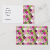 かわいらしいピンクの緑のクワのパッチワークキルトのデザイン 名刺 (正面/裏面)