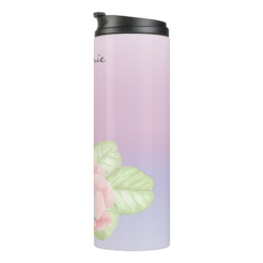 かわいらしいピンクの花および蝶上昇温暖気流のタンブラー タンブラー (回転右)