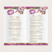 かわいらしいピンクの花のグリッターの唇の指示のサテン 名刺 (内部フラット)