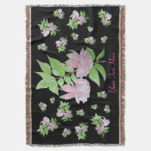 かわいらしいピンクの花の束の花の写真 スローブランケット (正面縦)