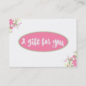 かわいらしいピンクの花ビジネスギフト券 割引カード (裏面)