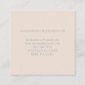 かわいらしいピンクの花フレーム スクエア名刺 (裏面)