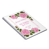かわいらしいピンクの角の花束の第18誕生日 ノートブック (右側)