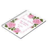 かわいらしいピンクの角の花束の第18誕生日 ノートブック (左側)